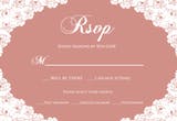 Rose Lace Corners - RSVP card